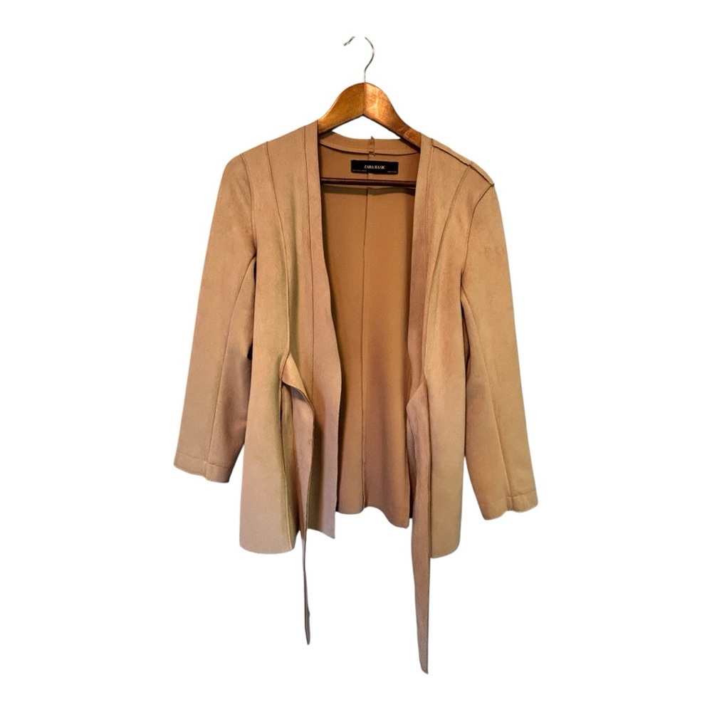 ZARA Beige Faux Suede Blazer with Belted Waist – Size M 🧥✨ - Picture 6 of 14